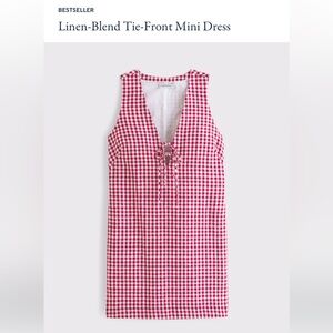Abercrombie & Fitch Linen-Blend Tie-Front Mini Dress XS Petite